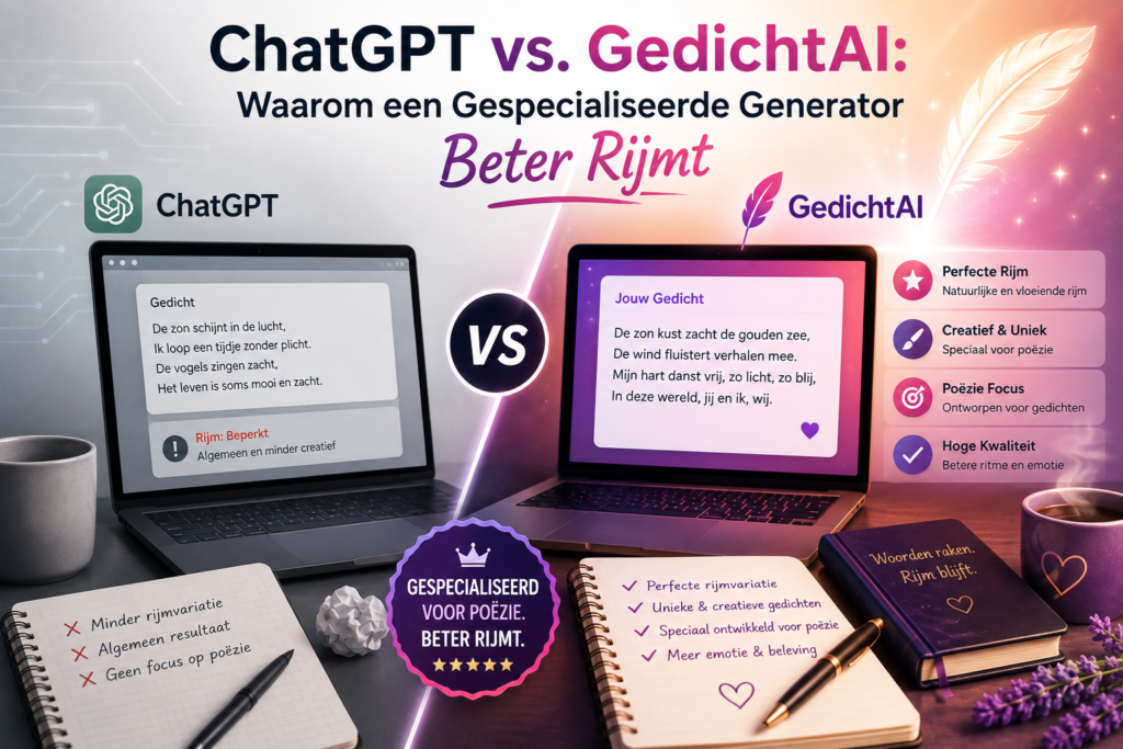 ChatGPT vs. GedichtAI: Waarom een Gespecialiseerde Generator Beter Rijmt